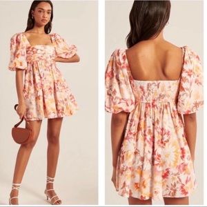 Abercrombie Mini Floral Puff Sleeve Dress